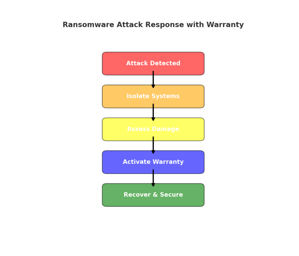 Ransomware attack response with warranty
